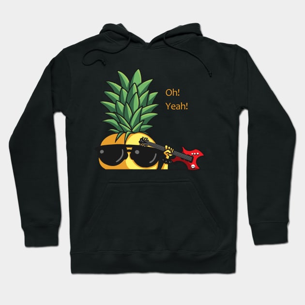 Heavy Metal Pineapple - Cute Funny Hoodie by ChummyChubby